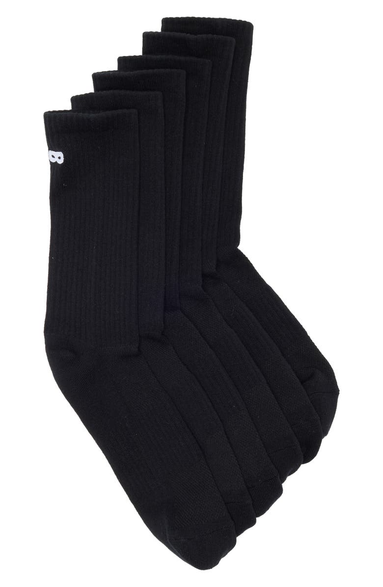Pair of Thieves 3-Pack Blackout Whiteout Crew Socks, Main, color, Black