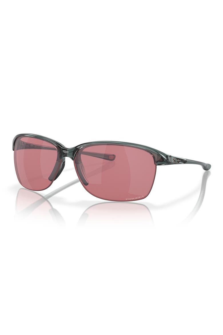 Unstoppable 65mm Prizm™ Gradient Oversize Polarized Rectangular Sunglasses, Alternate, color, SHINY BLACK