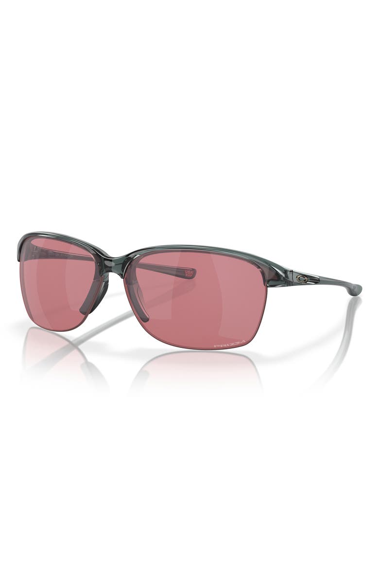 Oakley Unstoppable 65mm Prizm<sup>™</sup> Gradient Oversize Polarized Rectangular Sunglasses, Alternate, color, Shiny Black