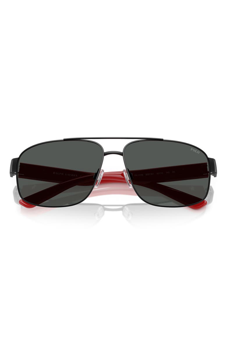 Polo Ralph Lauren 62mm Oversize Pilot Sunglasses, Alternate, color, Semi Shiny Black / Dark Grey
