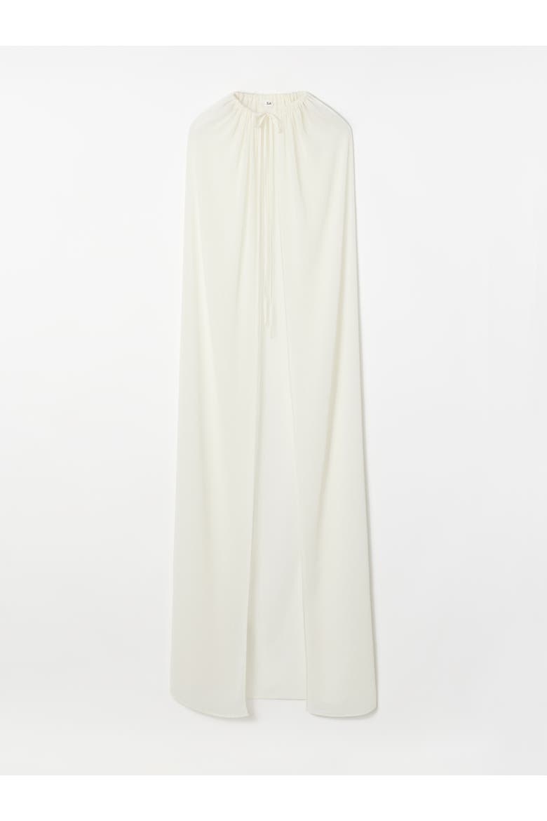 Gathered Bridal Cape, Alternate, color, Ivory