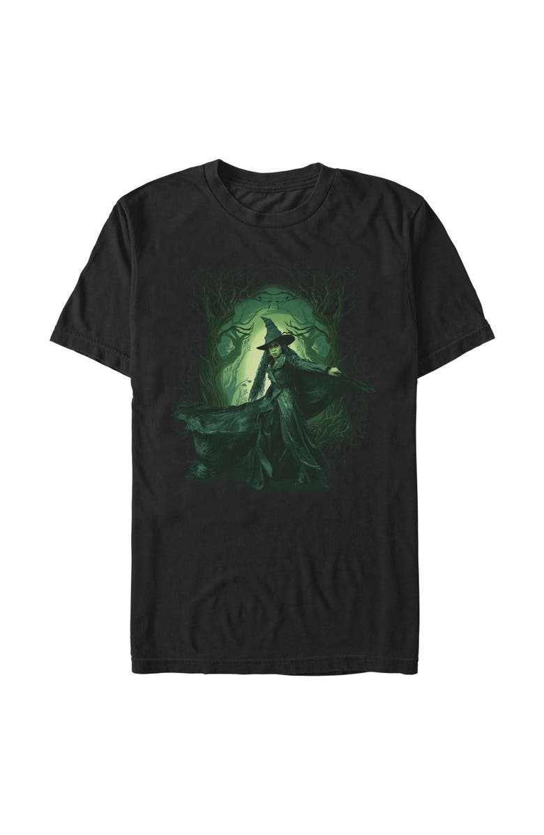 Wicked: For Good Men's Wicked For Good Elphaba Green Forest Graphic T-Shirt, Main, color, Black