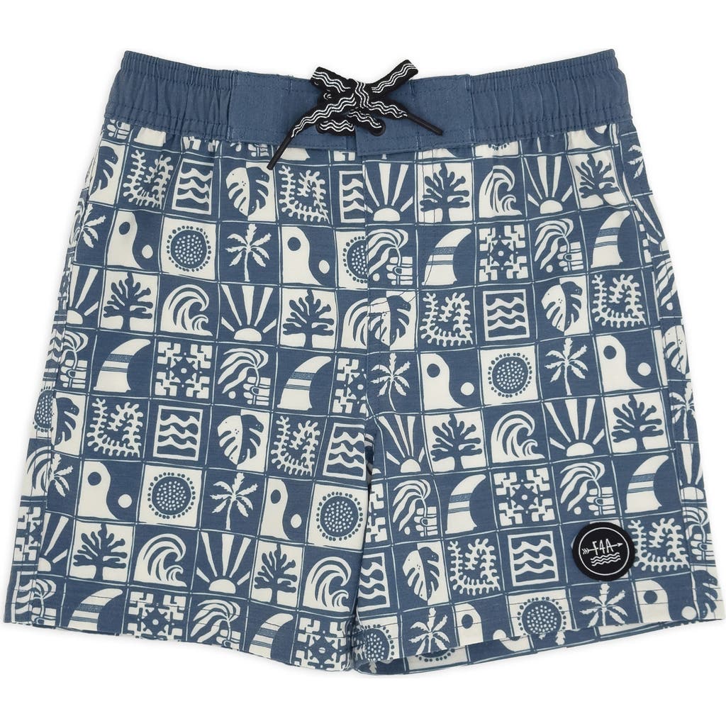Feather 4 Arrow Kids' Print Board Shorts In Blue