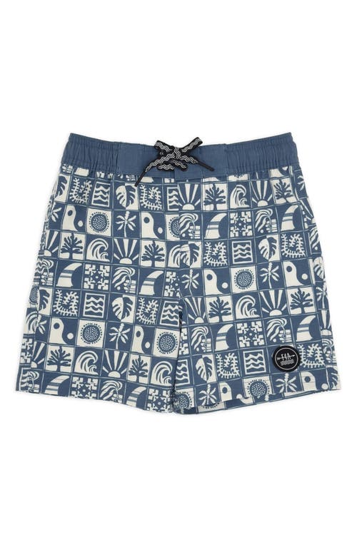 Feather 4 Arrow Kids' Print Board Shorts In Blue