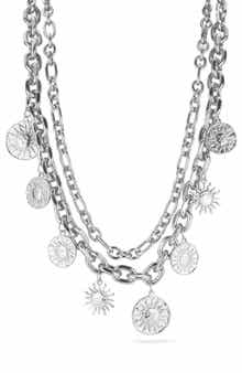 SPHERA MILANO Set of 2 Sun Charm Chain Necklaces