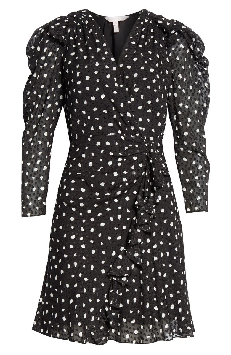 Rebecca Taylor Long Sleeve Dot Dress, Alternate, color, 