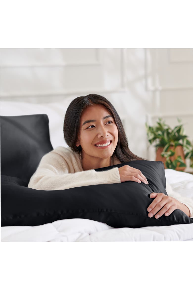 19 Momme 100% Mulberry Silk Pillowcase - Envelope Closure, Alternate, color, Black