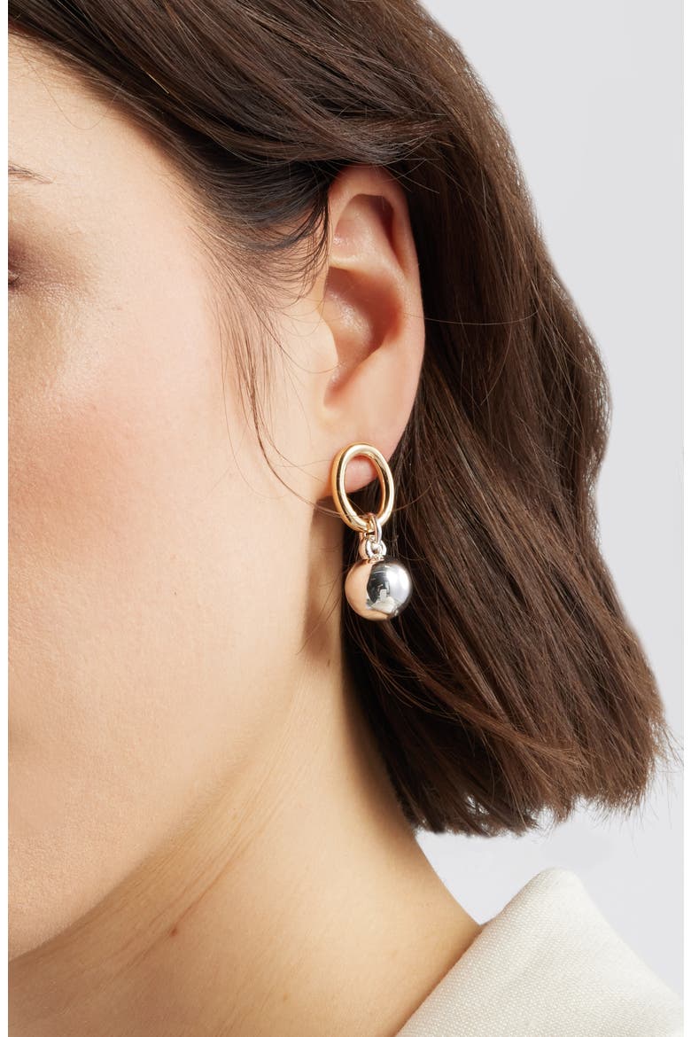 Orb Accent Frontal Earrings, Alternate, color, SILVER- GOLD