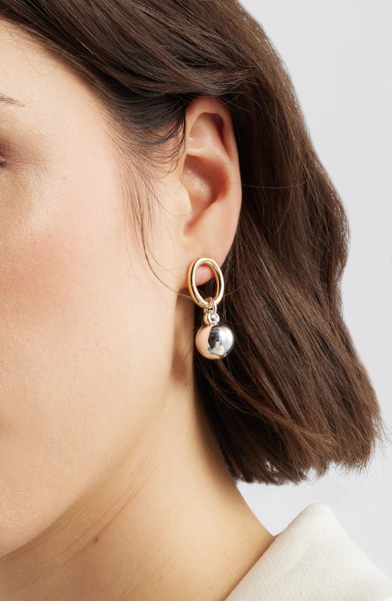 Nordstrom Orb Accent Frontal Earrings, Alternate, color, Silver- Gold