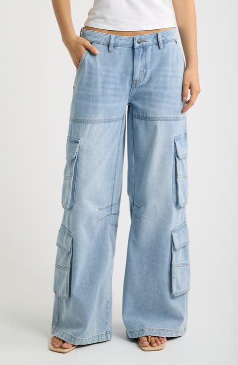 Low Rider Baggy Wide Leg Cargo Jeans
