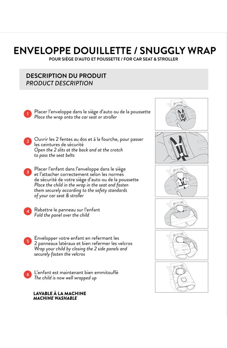 Deux par Deux Gender Inclusive Snugly Wrap Designed for Car Seat and Stroller, Alternate, color, Black