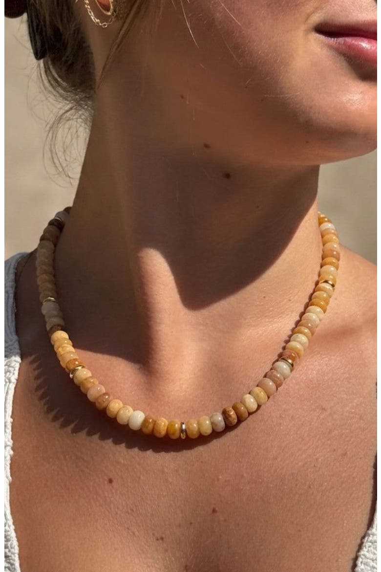 Veronica Beaded Yellow Necklace, Alternate, color, Golden Yellow / Amber