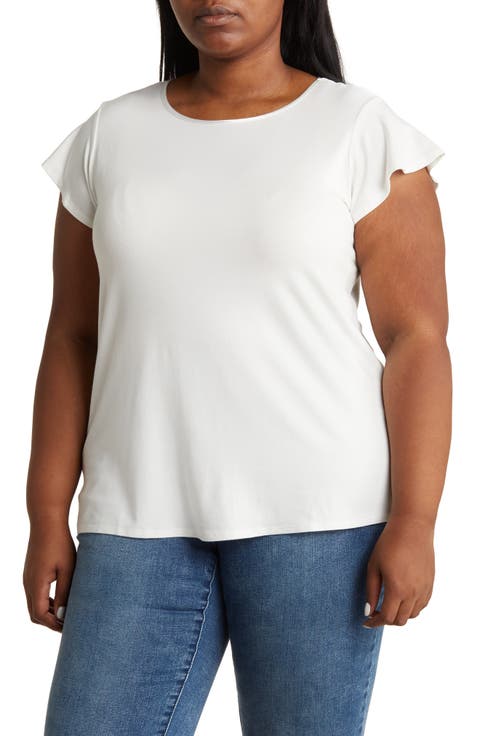 Flutter Cap Sleeve T-Shirt (Plus)
