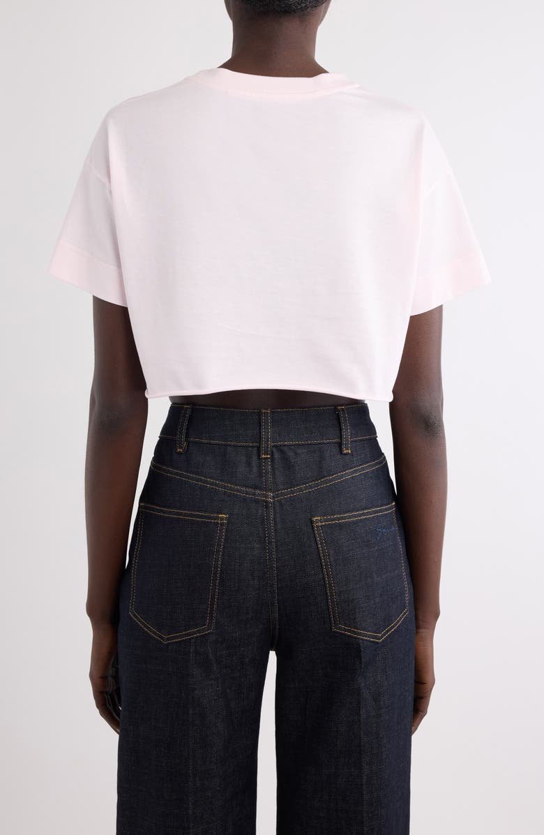 Givenchy Logo Embroidered Crop T-Shirt, Alternate, color, 