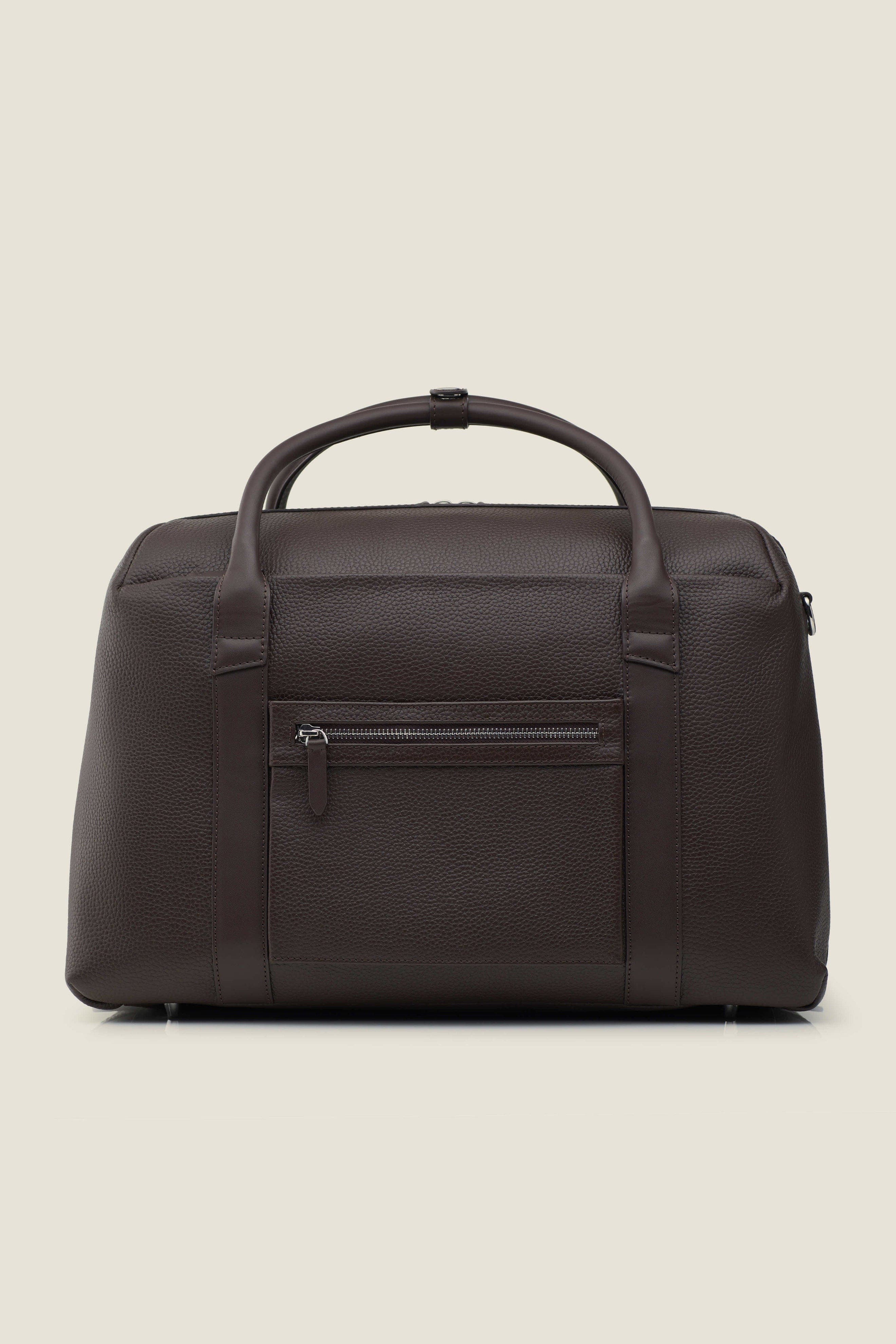 Duffle Suitcase Convertible Underseat Leather Weekender, Alternate, color, Chocolate