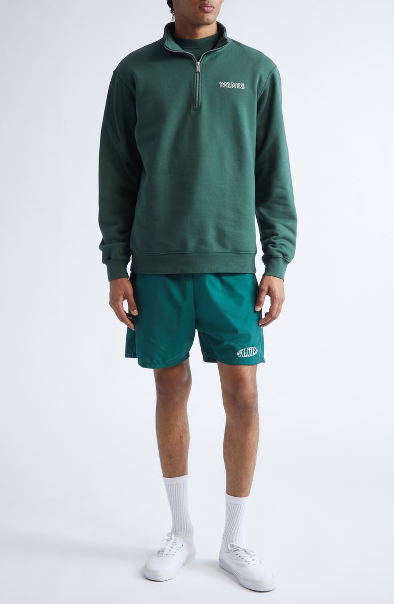 PALMES Oval Logo Embroidered Tennis Shorts, Alternate, color, Dark Green