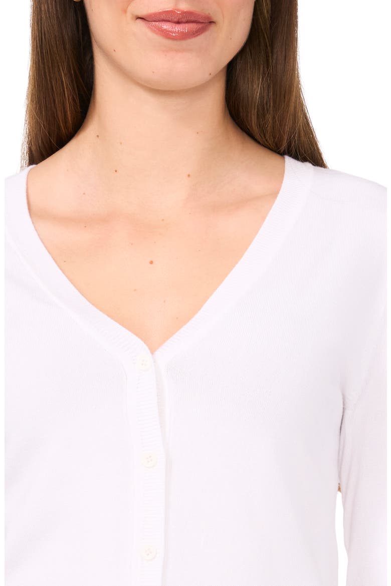 V-Neck Cardigan, Alternate, color, BRIGHT WHITE