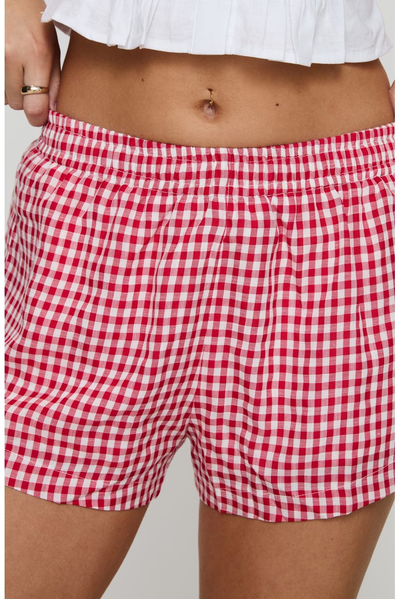 Beach House Gingham Shorts, Alternate, color, RED / WHITE GINGHAM
