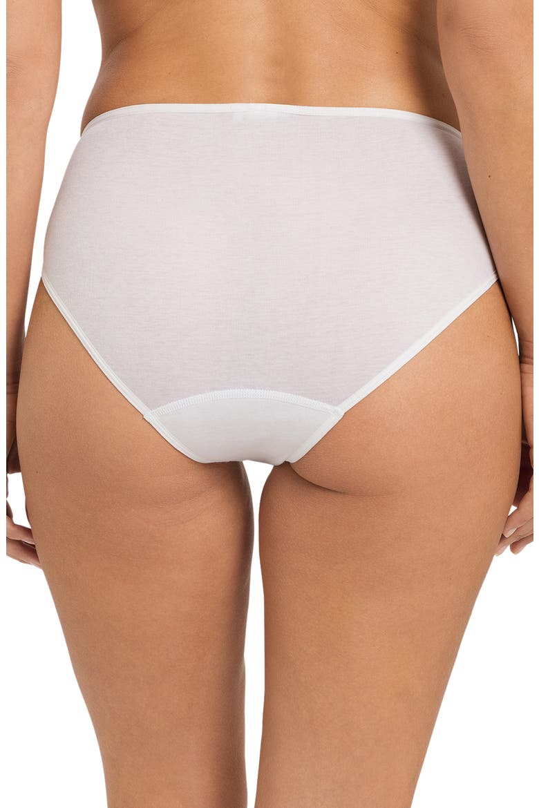 MIichelle 3D Embroidery Trim High Cut Briefs, Alternate, color, WHITE