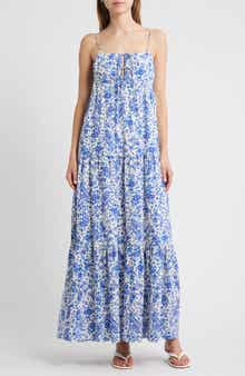 Rails Mica Print Cotton Blend Tiered Maxi Sundress