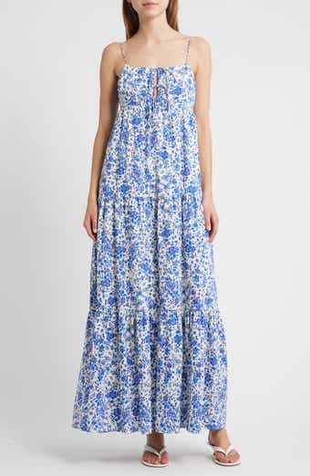 Rails Mica Print Cotton Blend Tiered Maxi Sundress