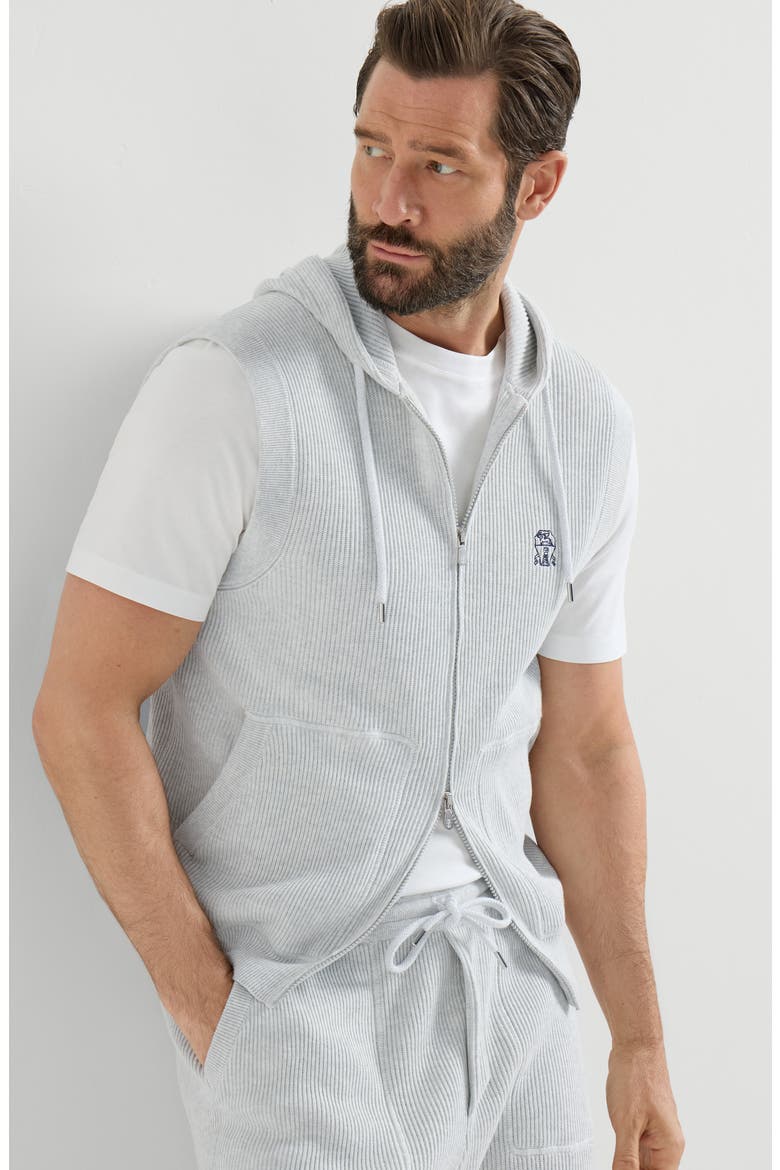 Cotton knit vest, Alternate, color, Fog