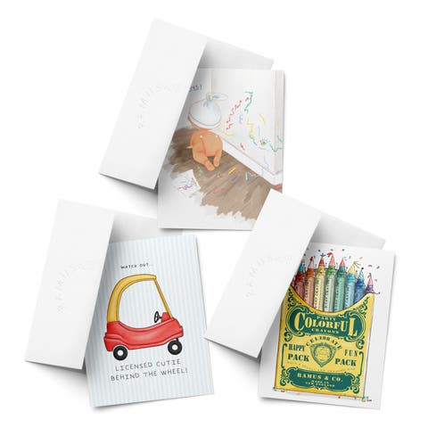 Baby Greeting Card Pack (3ct) "Party Crayons, Licensed Cutie, Oh the Joys"