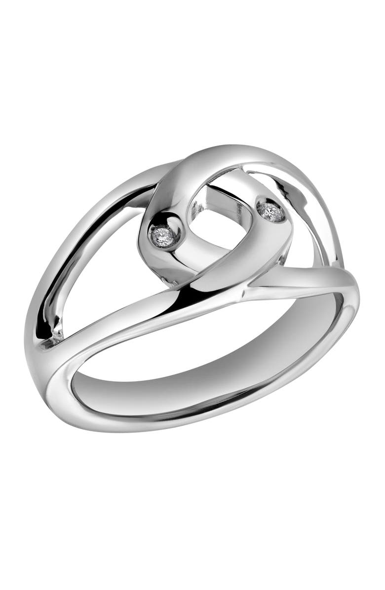 LuvMyJewelry Paloma Sterling Silver 0.02 Ct Diamond Sculptural Ring, Alternate, color, 