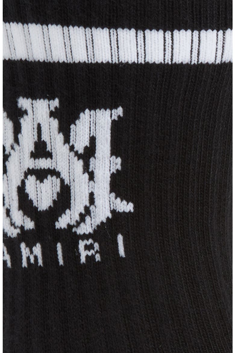 Monogram Core Logo Crew Socks, Alternate, color, BLACK WHITE