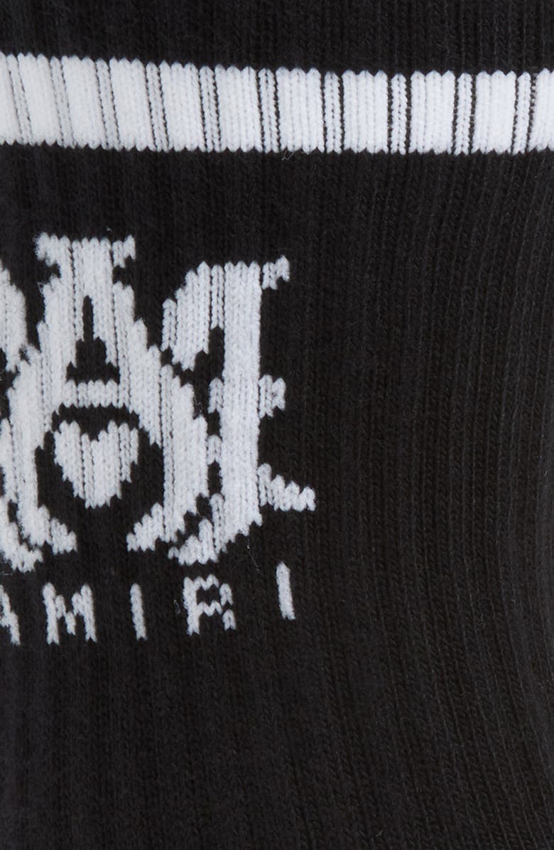 AMIRI Monogram Core Logo Crew Socks, Alternate, color, Black White