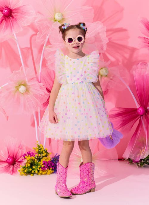 Shop Lola + The Boys Rainbow Confetti Tulle Dress