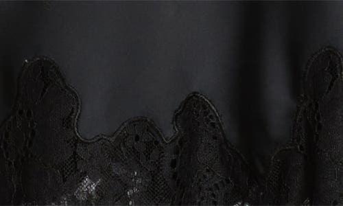 Loveshackfancy Ilene Satin & Lace Skirt In Black