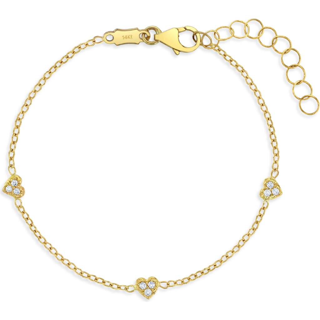 In Season Jewelry 14k Tiny Heart Link Bracelet In Gold