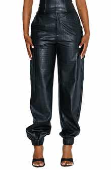 The Crocodile Faux Leather Joggers