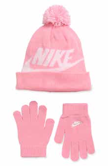 Nike Kids' Swoosh Pompom Beanie & Gloves Set
