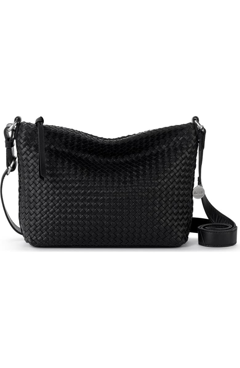 The Sak Melrose Crossbody Woven Leather Bag, Main, color, Black Woven
