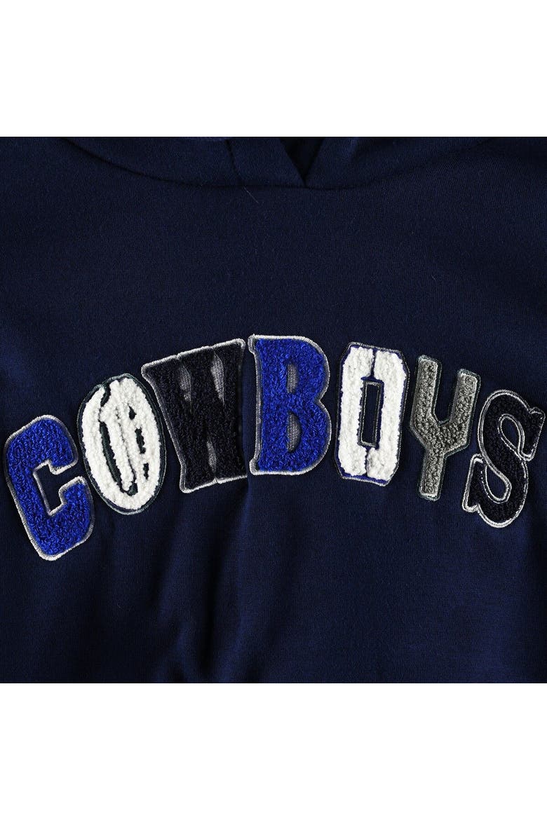 Women's The Wild Collective Navy Dallas Cowboys Cropped Pullover Hoodie, Alternate, color, Navy