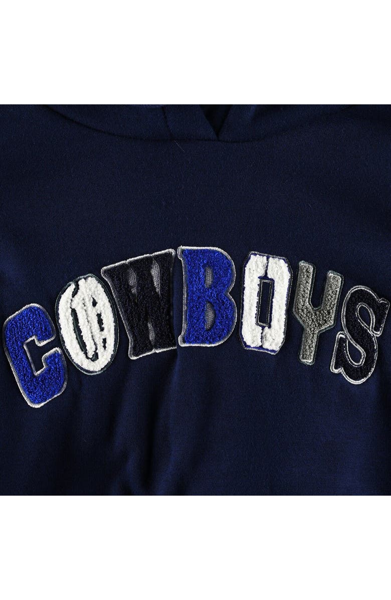 THE WILD COLLECTIVE Women's The Wild Collective Navy Dallas Cowboys Cropped Pullover Hoodie, Alternate, color,