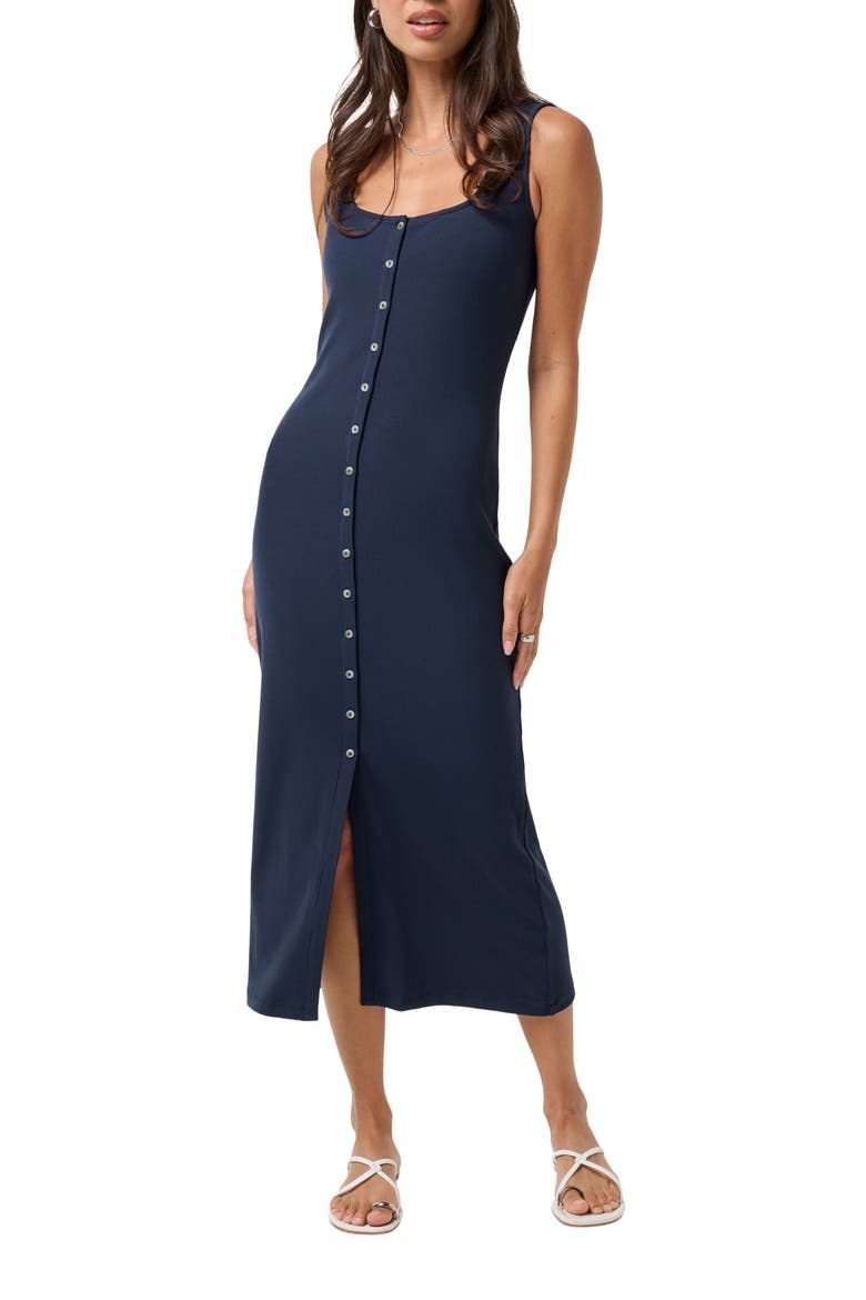 Cloud Rib Sleeveless Maxi Sundress, Main, color, NAVY BLAZER