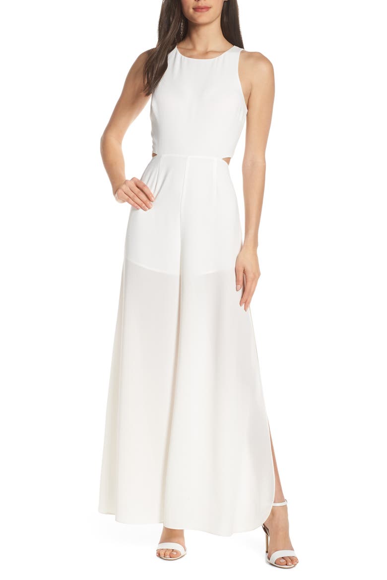 Rooftop Chiffon Tulip Leg Jumpsuit, Main, color, WHITE