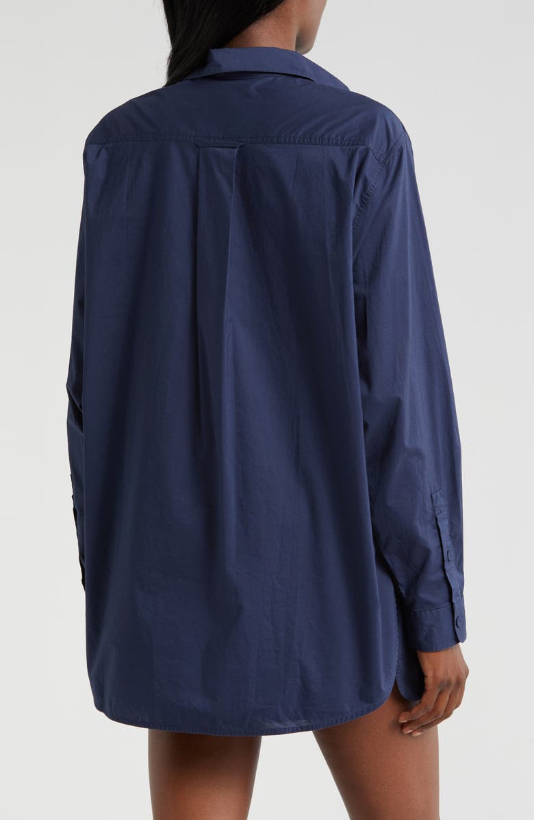 Lunya Airy Cotton & Silk Curve Hem Short Pajamas, Alternate, color, Deep Blue