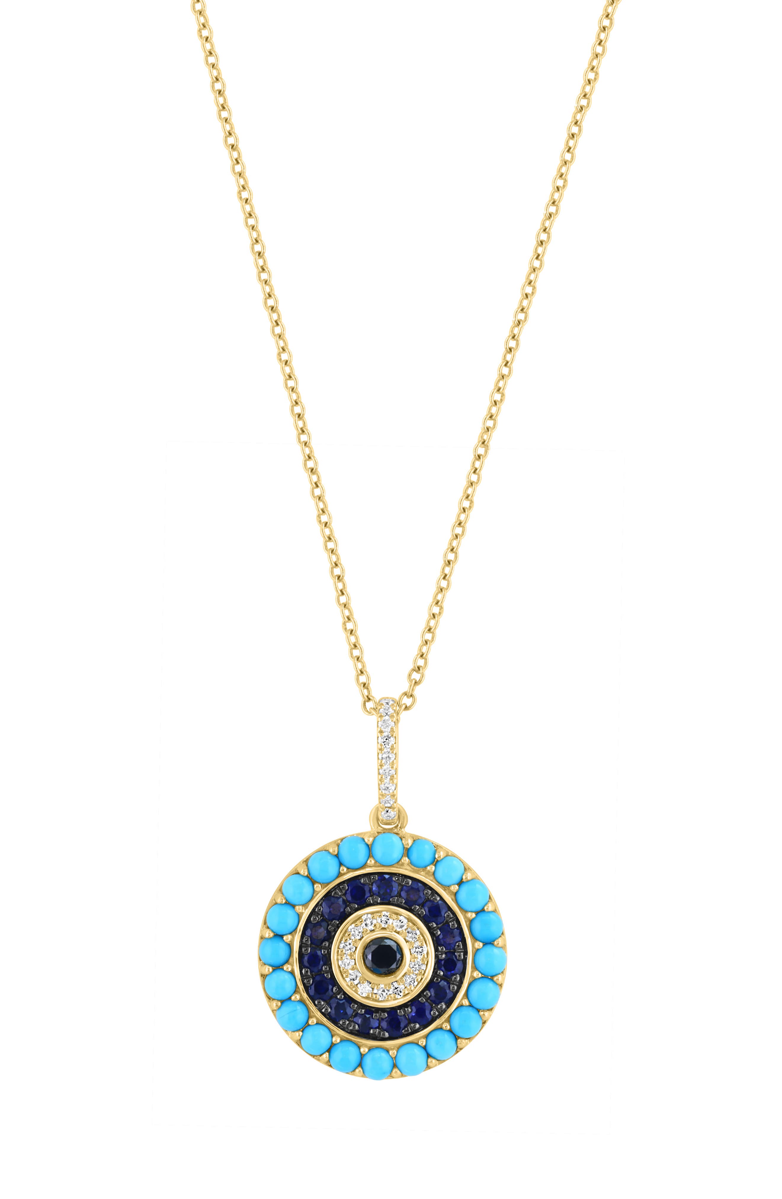 EFFY Turquoise & Sapphire Pendant Necklace