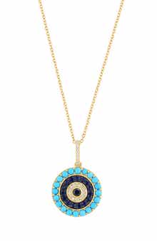 EFFY Turquoise & Sapphire Pendant Necklace