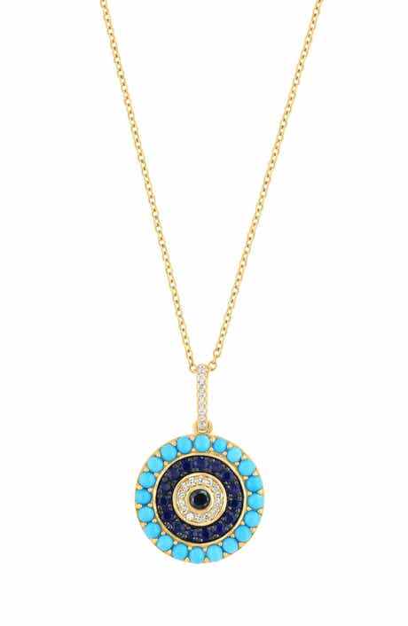 EFFY Turquoise & Sapphire Pendant Necklace