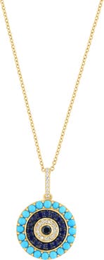 EFFY Turquoise & Sapphire Pendant Necklace