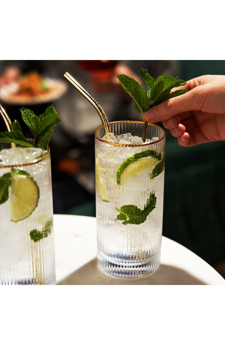 Viski Meridian Crystal Highball Glasses Set of 2, Alternate, color, Clear