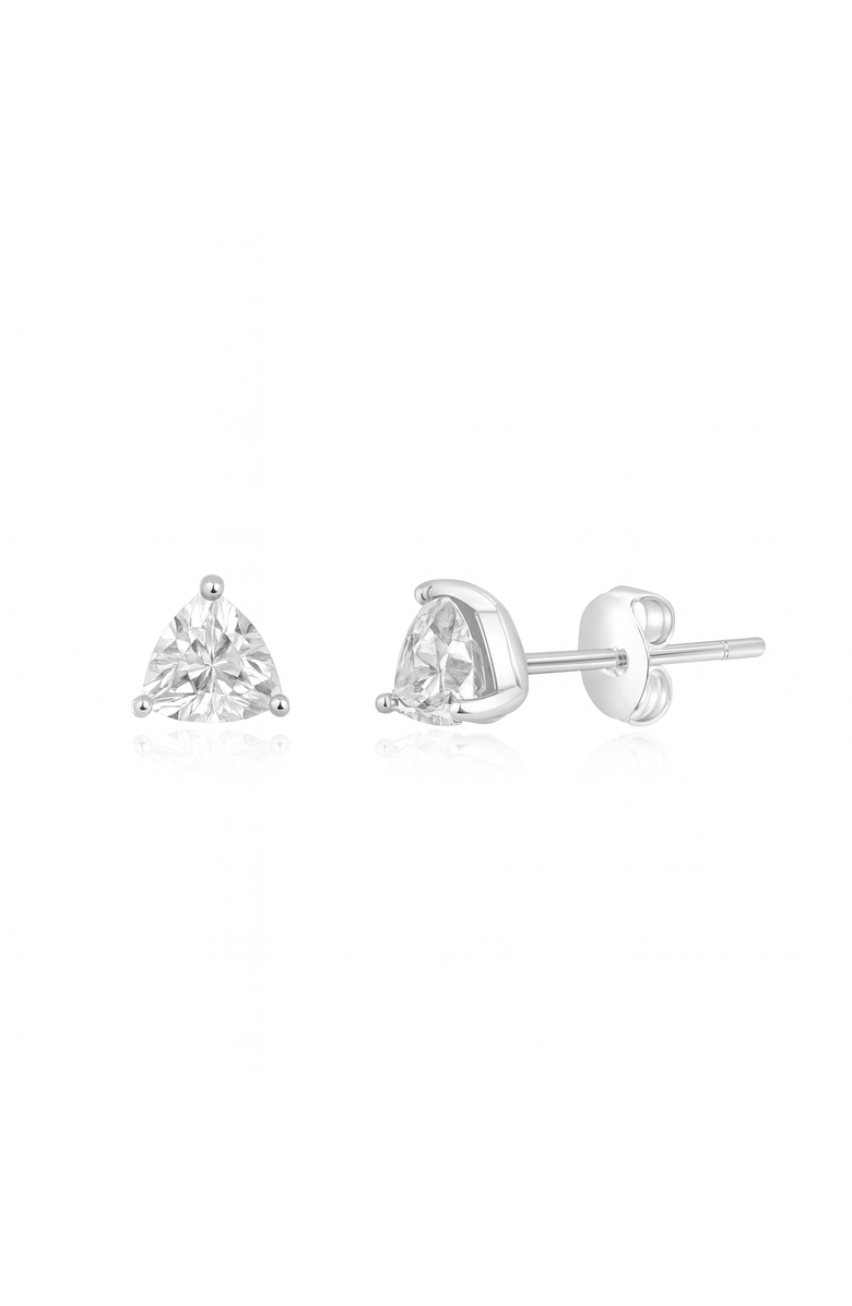 Donatello Gian Sterling Silver Trillion Cut Stud Earrings, Main, color, Silver