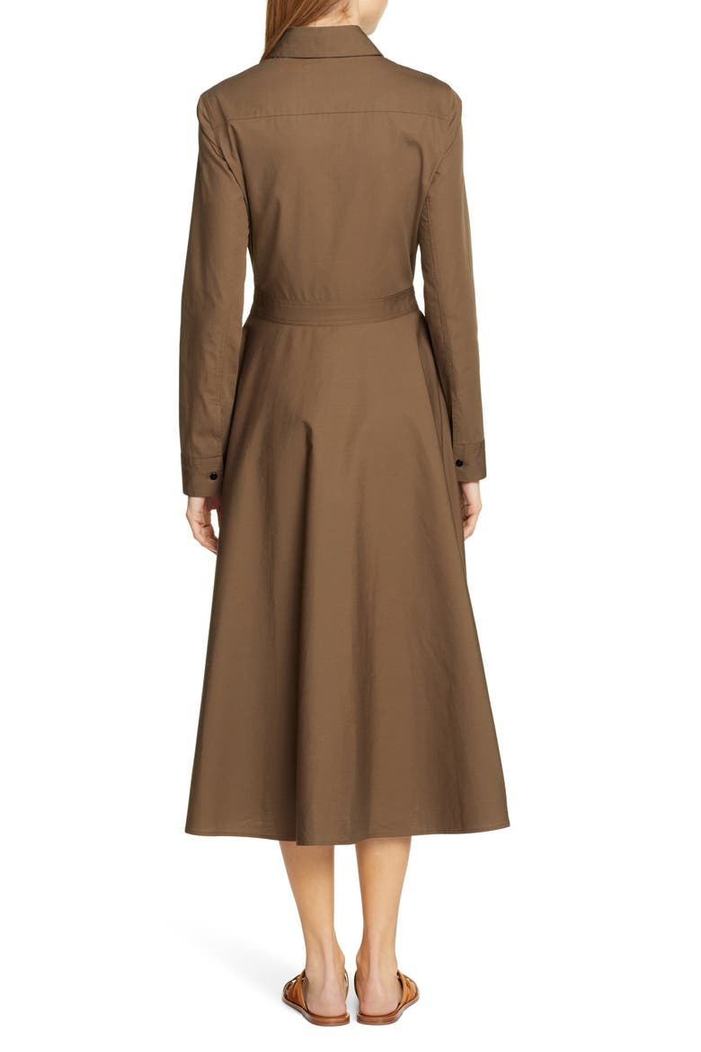 Apron Wrap Cotton Shirtdress, Alternate, color, LODEN