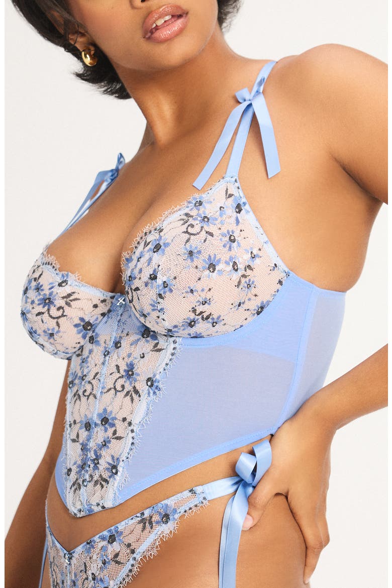 Daisy Darling Underwire Bustier, Alternate, color, KIKI BLUE