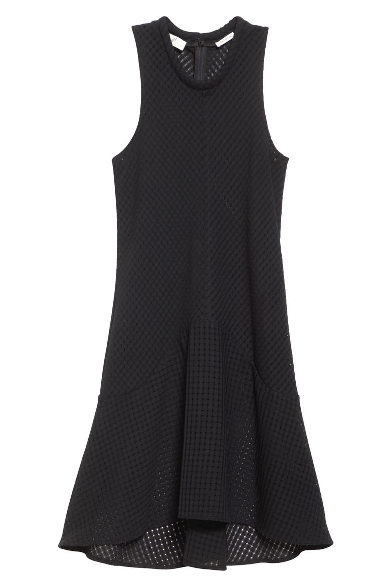 Shield Sleeveless Open Knit Organic Cotton Dress, Alternate, color, BLACK
